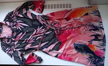 LIZZY & COCO pracht jurk/ longblouse roze-groen, mt XL 42 beschikbaar voor biedingen