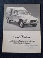 Sheet CITROEN ACADIANE  - NL., Boeken, Auto's | Folders en Tijdschriften, Citroën, Ophalen of Verzenden, Zo goed als nieuw