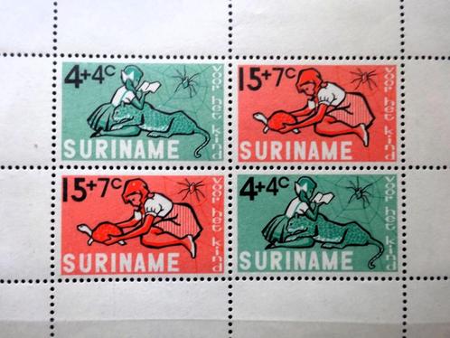 Suriname 1965 Kinderpostzegel Kind en Dier blok Postfris, Postzegels en Munten, Postzegels | Suriname, Postfris, Verzenden