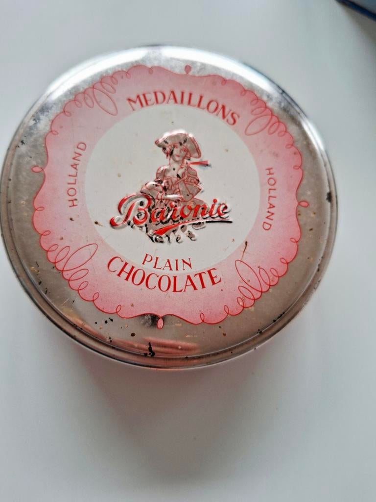 Vintage Baronie Chocolade Blik, Ophalen of Verzenden, Overige figuren, Gebruikt, Overige typen