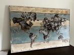 Schilderij wereldkaart 80x120cm, Huis en Inrichting, Ophalen, Gebruikt, Schilderij, 100 tot 125 cm
