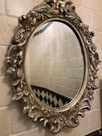 Zilverkleurig ovale barok spiegel, Ophalen, Minder dan 50 cm, Gebruikt, Minder dan 100 cm