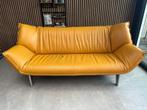 Leolux Tango  3 zits bank leer goudkleur, Ophalen, Driepersoons, 75 tot 100 cm, Zo goed als nieuw