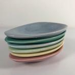 6 bordjes - Driehoek Huizen pastel serie, Huis en Inrichting, Keuken | Servies, Ophalen of Verzenden, Zo goed als nieuw, Overige stijlen