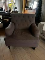 Fauteuil met sierpoten - taupe / grijs, Huis en Inrichting, Ophalen, Gebruikt, 75 tot 100 cm, 50 tot 75 cm