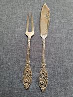 Gero oud bestek botermes vleesvorkje vleeswarenvorkje zilver, Ophalen of Verzenden, Zilver