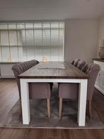 Mooie eettafel met stoelen, Ophalen, Zo goed als nieuw, 4 tot 6 stoelen