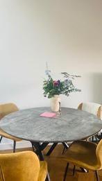 Round dining table / rond donkergrijs eettafel, 120 cm, Huis en Inrichting, Tafels | Eettafels, Gebruikt, Rond, Vijf personen of meer