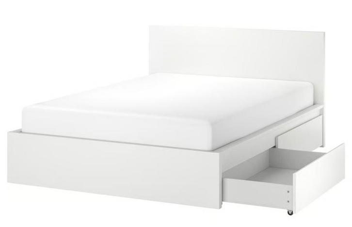 bedombouw IKEA Malm 180x200, Huis en Inrichting, Slaapkamer | Bedden, Gebruikt, Tweepersoons, 180 cm, Hout, Wit, Ophalen