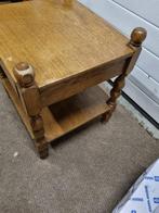 halkastje tafeltje met lade vintage eikenhout, Huis en Inrichting, Woonaccessoires | Overige, Ophalen of Verzenden