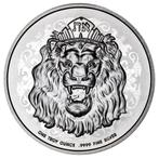 2022 Niue 2 Dollar Roaring Lion Of Judah 1 oz. Fine Silver, Ophalen of Verzenden, Zilver