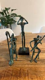 Mooie antieke bronsen muziekanten set, Antiek en Kunst, Ophalen, Brons