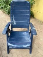 Tuinstoelen blauw (2), Tuin en Terras, Tuinstoelen, Ophalen, Gebruikt, Kunststof, Verstelbaar