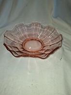 Antieke Oranje Glazen Schaal - 28cm, Antiek en Kunst, Ophalen of Verzenden