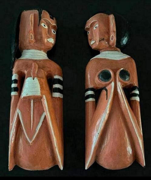 Houten wandpoppen (Oceanische tribale kunst), Antiek en Kunst, Kunst | Niet-Westerse kunst, Ophalen of Verzenden