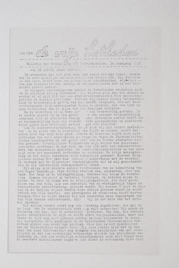 Oktober 1941 - De Vrije Katheden 2e jaargang no 2 Heruitgave beschikbaar voor biedingen