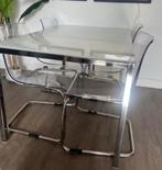 Ikea torbsy eettafel chroom + melkwitte glasplaat, Huis en Inrichting, Tafels | Eettafels, Ophalen, Strak modern, Gebruikt, 50 tot 100 cm
