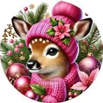 L246 luxe icing hertje 20cm eetbare taart plaat print, Ophalen of Verzenden, Nieuw, Taarten, Versiering