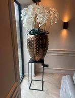 Bronze binnen pot met kunst orchideeën plant, Huis en Inrichting, Woonaccessoires | Zuilen en Pilaren, Ophalen of Verzenden, Zo goed als nieuw