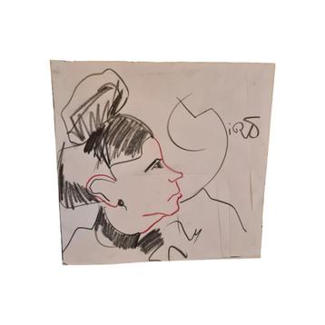 Krijt tekening gesigneerd Miro beschikbaar voor biedingen