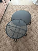 Mooie, vaste salontafel combinatie te koop, Gebruikt, Rond, Glas, Minder dan 50 cm