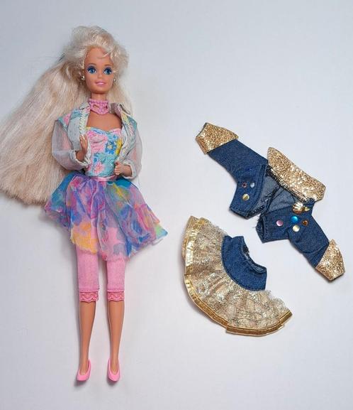 Vintage Mattel Barbie Totally Hair ('92) in Teen Talk outfit, Verzamelen, Poppen, Zo goed als nieuw, Fashion Doll, Verzenden