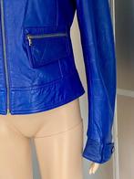 H981 Echt-leren jasje maat 38=M blazer colbert blauw leer, Kleding | Dames, Maat 38/40 (M), Blauw, Laura de Sarpi, Ophalen of Verzenden