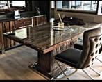 Stijlvolle Eettafel met Glasplaat, Huis en Inrichting, Tafels | Eettafels, Zo goed als nieuw, 150 tot 200 cm, Vier personen, Rechthoekig