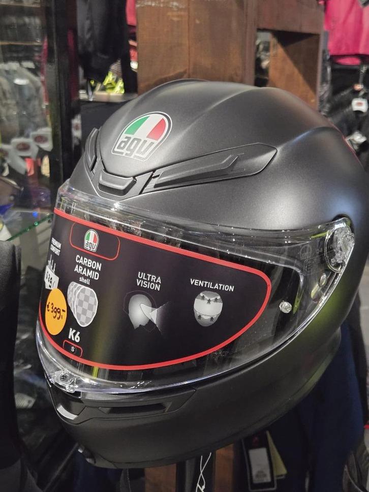 AGV K6 zwart, Motoren, Kleding | Motorhelmen, Integraalhelm, S, AGV, Nieuw met kaartje, Ophalen of Verzenden
