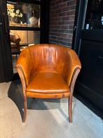 Schapenleren Tub fauteuil, Huis en Inrichting, Stoelen, Gebruikt, Bruin, Hout, Eén