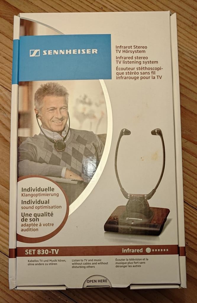 Sennheiser SET 830-TV Infrarood Hoofdtelefoon - Nieuwstaat!, Sennheiser, Zo goed als nieuw, Draadloos, Op oor (supra aural)