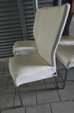 6 witte leren Henders & Hazel eetkamerstoelen, Ophalen, Gebruikt, Wit, Vijf, Zes of meer stoelen