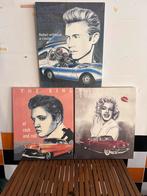 Vintage Schilderij - James Dean, Elvis, Marilyn, Ophalen, Zo goed als nieuw, Print, 50 tot 75 cm
