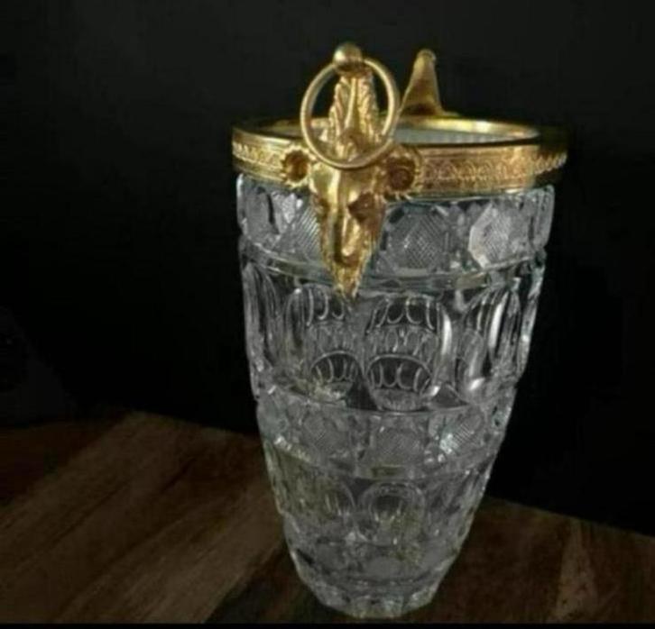 Zeer zeldzame franse ijsemmer, met prachtige handgrepen in d, Antiek en Kunst, Antiek | Glas en Kristal, Ophalen of Verzenden