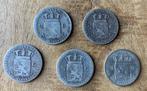 setje (5 stuks) zilveren halve guldens Willem II en III, Postzegels en Munten, Munten | Nederland, Ophalen, ½ gulden, Koning Willem III