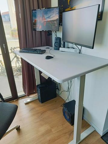 Elecktrisch Zit-sta bureau 140x70 Wit / Puur wit 