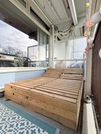 Houten buitenbed 140x200, Ophalen, Zo goed als nieuw, Hout, Verstelbaar