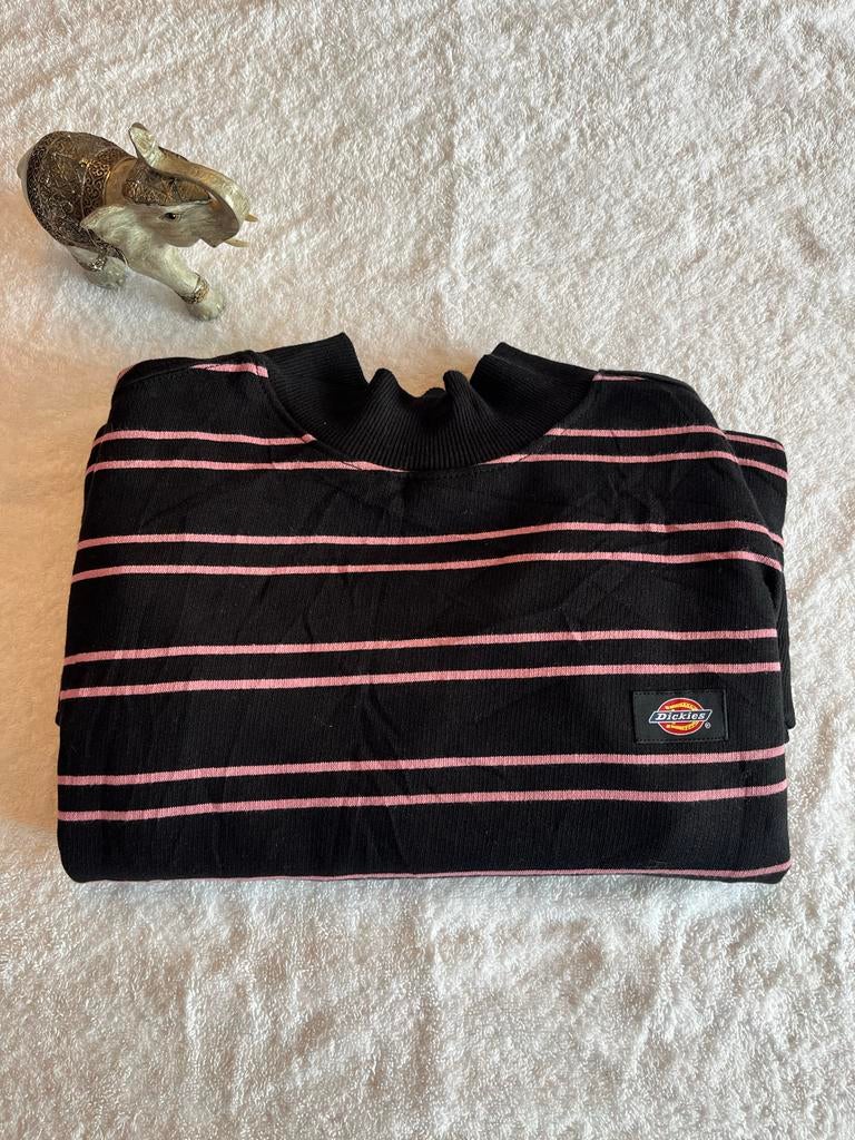 Dickies Zwart/Roze Gestreepte Sweater (S), Kleding | Dames, Truien en Vesten, Ophalen of Verzenden, Zo goed als nieuw, Maat 36 (S)