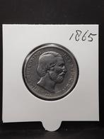 1 gulden 1865 koning Willem III, 1 gulden, Koning Willem III, Zilver, Ophalen of Verzenden