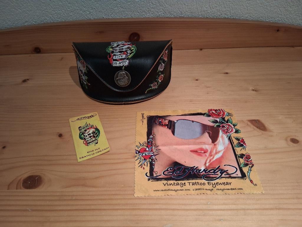 Zonnebriletui Ed Hardy - EHS 015 - Death is certain, Ophalen of Verzenden, Nieuw