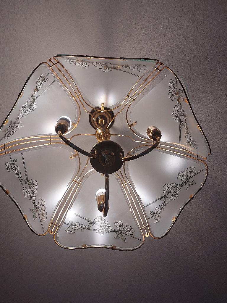 lamp, Huis en Inrichting, Lampen | Hanglampen, Gebruikt, 50 tot 75 cm, Glas, Metaal, Ophalen