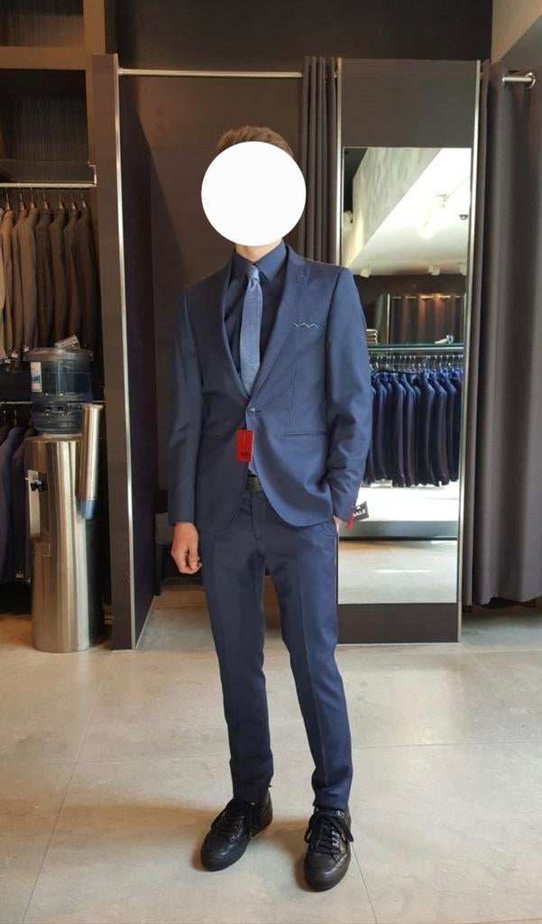 Heren pak maat 44-46 - Blauw, zo goed als nieuw, Kleding | Heren, Kostuums en Colberts, Runway for Party People, Blauw, Ophalen of Verzenden