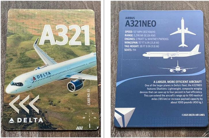 Delta Airlines: Aibus A321NEO (Card No. 65), Verzamelen, Luchtvaart en Vliegtuigspotten, Ophalen of Verzenden
