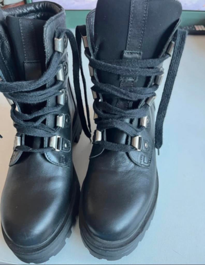 Toral laarzen biker boots leer zwart 36, Ophalen of Verzenden, Zo goed als nieuw, Zwart, Snowboots