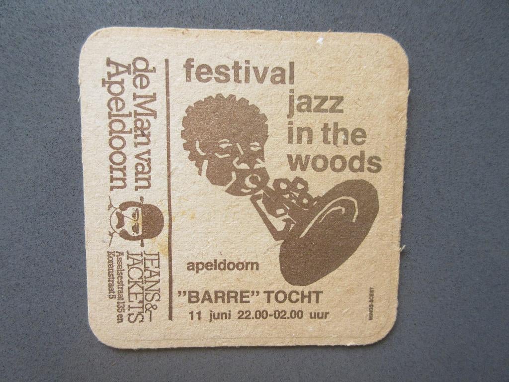 BIERVILTJE FESTIVAL JAZZ IN THE WOODS, Verzamelen, Verzenden, Zo goed als nieuw, Viltje(s), Overige merken