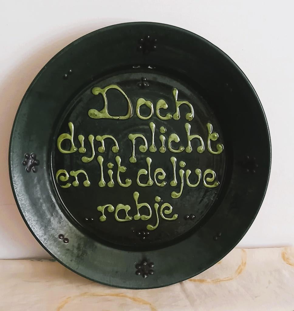 Wandbord -een Fries spreukenbord van keramiek, Verzenden