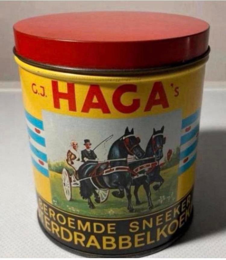 Rond blik G.J. HAGA’s beroemde Sneeker Boterdrabbelkoeken, Ophalen of Verzenden, Gebruikt, Overige, Overige merken