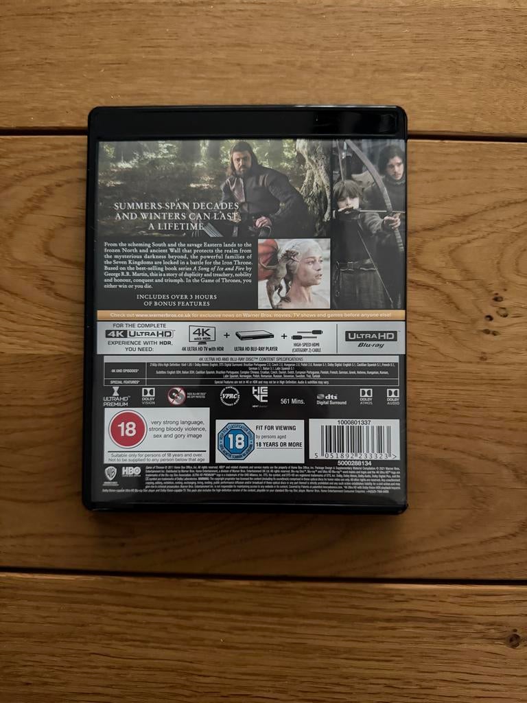 Game of Thrones: The Complete First Season 4K Ultra HD, Gebruikt, Vanaf 16 jaar, Boxset, Science Fiction en Fantasy