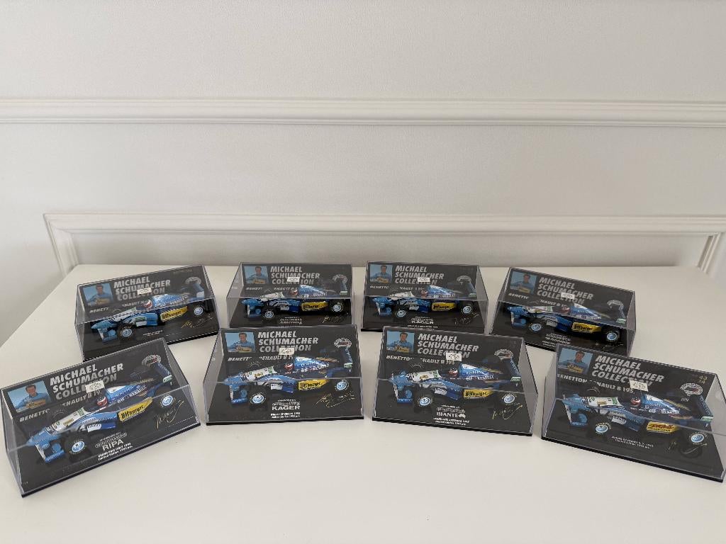 Schumacher Benetton B195 Set (7x) 1995 WC – Minichamps 1:43, Ophalen of Verzenden, Nieuw, Auto, MiniChamps