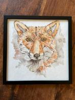 Vos aquarel in lijst, Oorspronkelijke maker, Nieuw, Ophalen of Verzenden, Schilderij